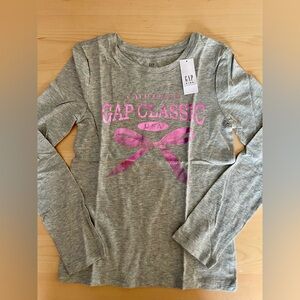 GAP Kids Long Sleeve Shirt in Gray and Pink